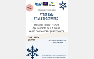 STAGE GYM ET MULTI-ACTIVITES Février
