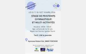 Stage de printemps gymnastique et et multi-activités