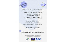 Stage de printemps gymnastique et multi-activités 10 avril 2026