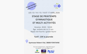 Stage de printemps gymnastique et et multi-activités